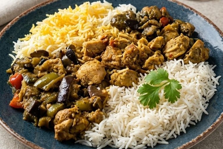 Pollo al curry con arroz plato único de 450 gr La Mansiega comida casera Pollo al curry con arroz plato unico de 450 gr La Mansiega comida casera